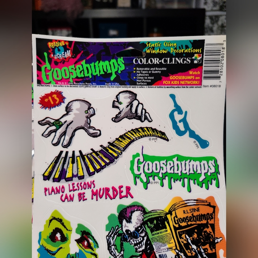 Vintage 1996 Goosebumps Halloween Window Clings